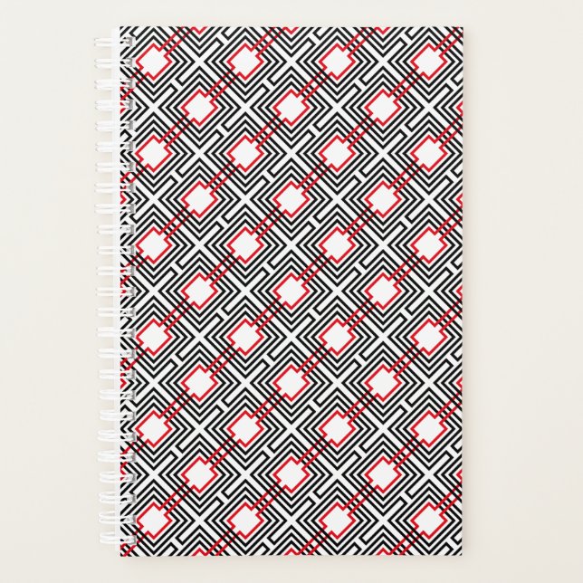 Geometrisch, schwarz, rot und weiß planer (Vorderseite)