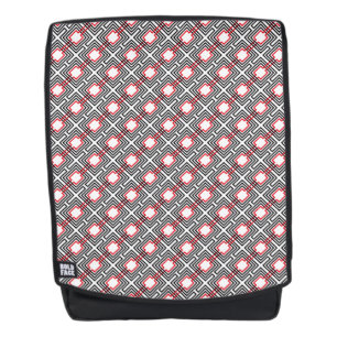 Geometrisch, schwarz, rot und weiß rucksack