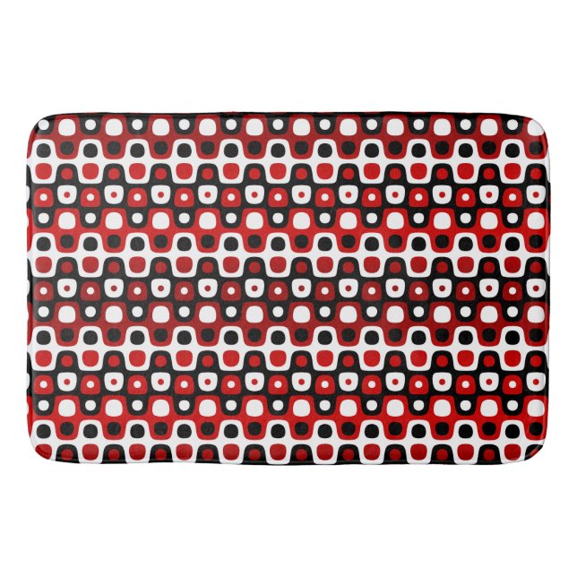 geometrisch schwarz-rot-weiß badematte (Vorderseite)