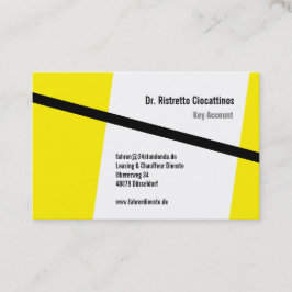 Geometrisch, schwarz und gelb visitenkarte
