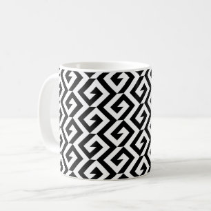 Geometrisch schwarz und weiß kaffeetasse
