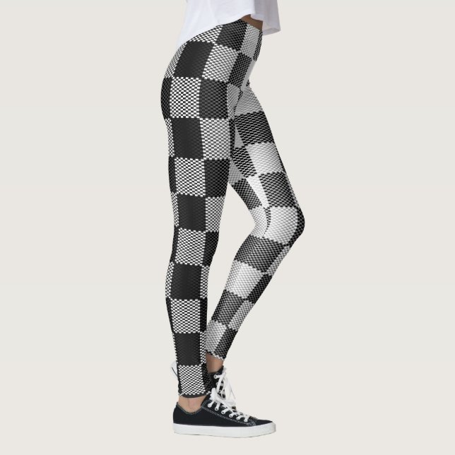 Geometrisch, schwarz und weiß leggings (Rechts)