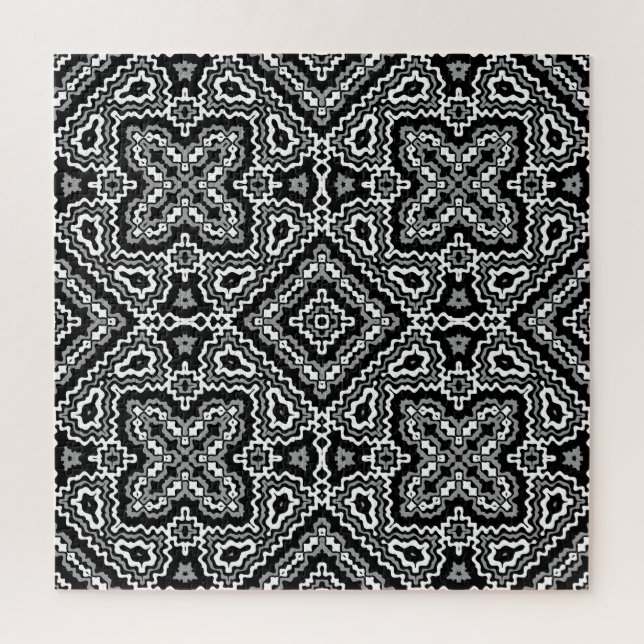 geometrisch-schwarz-weiß-ethnische Muster Puzzle (Vertikal)