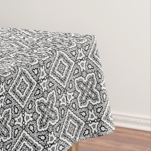 geometrisch-schwarz-weiß-ethnische Muster Tischdecke