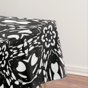 geometrisch schwarz-weiß tischdecke