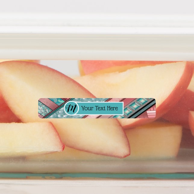 Geometrisch Silken Streifen - Benutzerdefiniertes  Etiketten (Befestigt)