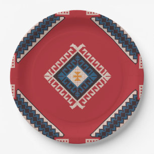 Geometrisch stilvoll klassisch süß-trendy farbenfr pappteller