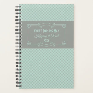 Geometrisch und Art-Deco-Minte & Grau Personalisie Planer