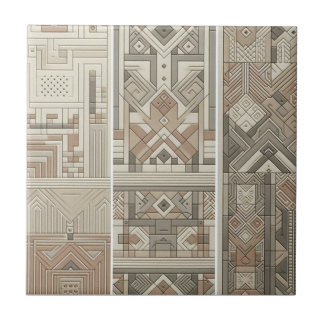 Geometrisch Vintag Chic Oatmehl Soft Black Fliese
