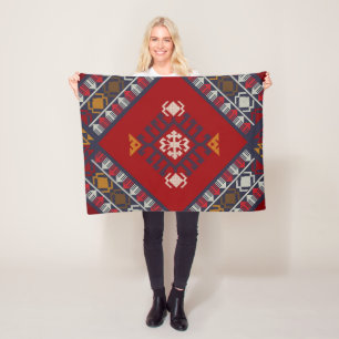 Geometrisch Vintag klassisch niedlich-stylisch bun Fleecedecke