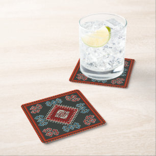Geometrisch Vintag klassische Mode-trendy bunt Rechteckiger Pappuntersetzer