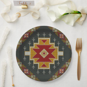 Geometrisch vintage klassisch bunte Mode süß Pappteller