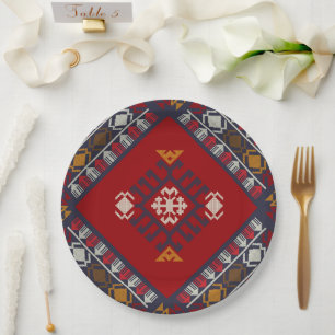 Geometrisch vintage klassisch süß-stylisch farbenf pappteller