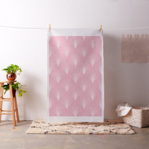 geometrisch-weiß-rosa Art-Deko-Muster Stoff