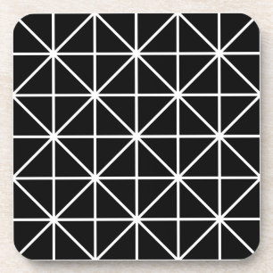 geometrisch weiß und schwarz getränkeuntersetzer