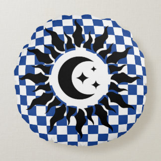 geometrisch zeichnend ItalienischFreaks Rundes Kissen