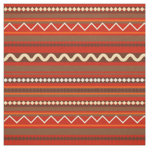 Geometrisch Zickzack und Streifen rot Stoff