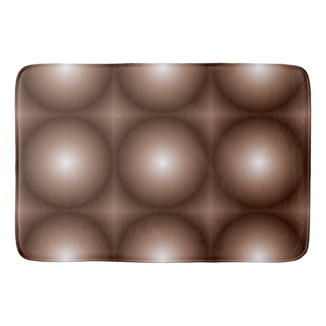 Geometrische 3D Circle Dunkelbraune Mocha Mousse W Badematte (Vorderseite)