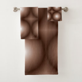 Geometrische 3D Circle Dunkelbraune Mocha Mousse W Badhandtuch Set