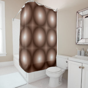 Geometrische 3D Circle Dunkelbraune Mocha Mousse W Duschvorhang
