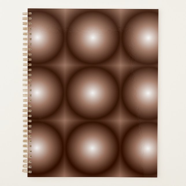 Geometrische 3D Circle Dunkelbraune Mocha Mousse W Planer (Vorderseite)