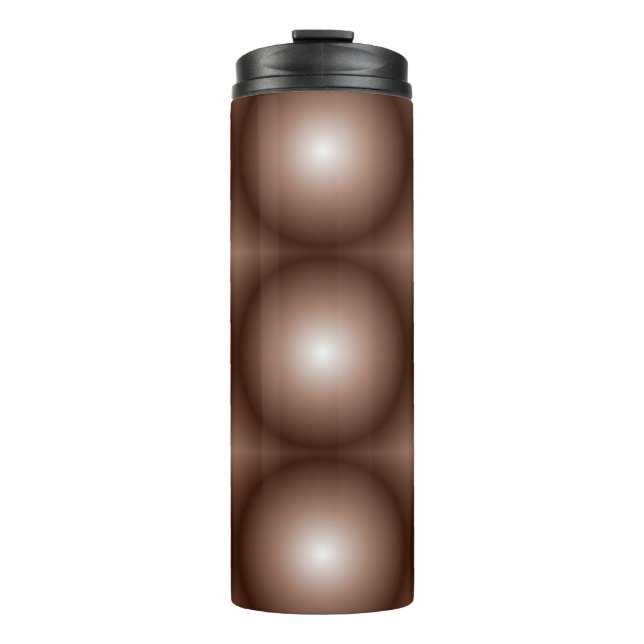 Geometrische 3D Circle Dunkelbraune Mocha Mousse W Thermosbecher (Vorderseite)