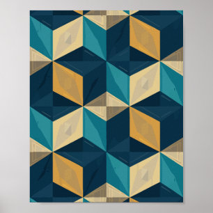 Geometrische 3D-Kuben Poster