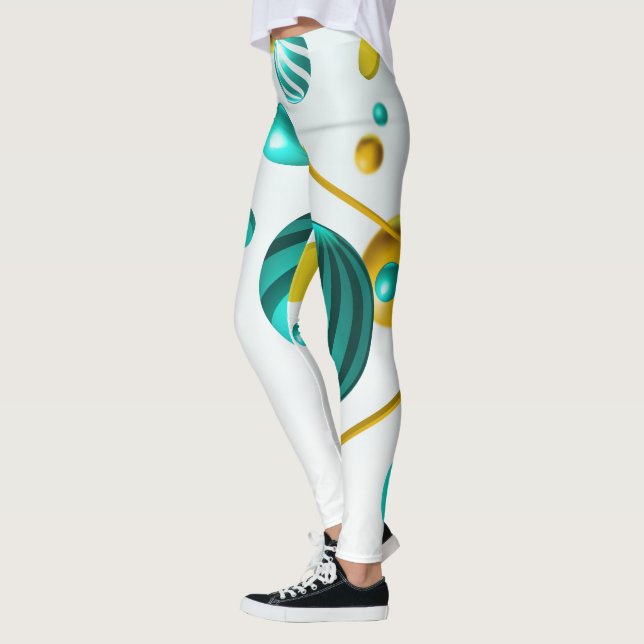Geometrische 3D-Sphere Abstrakte Leggings (Links)
