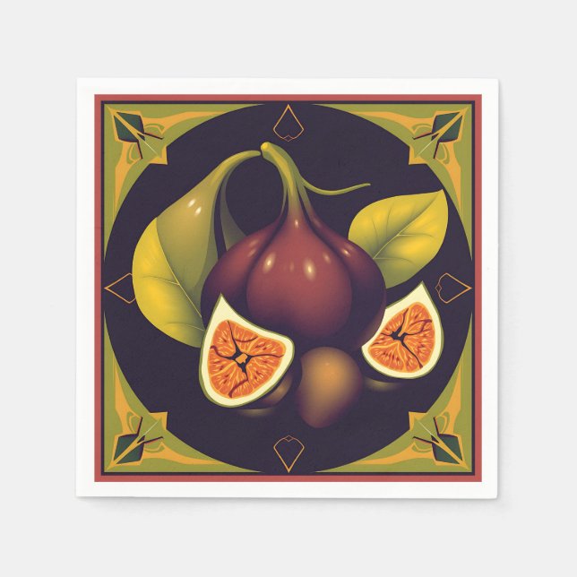 Geometrische Abb. Frucht mit schlank und moderne F Serviette (Vorderseite)