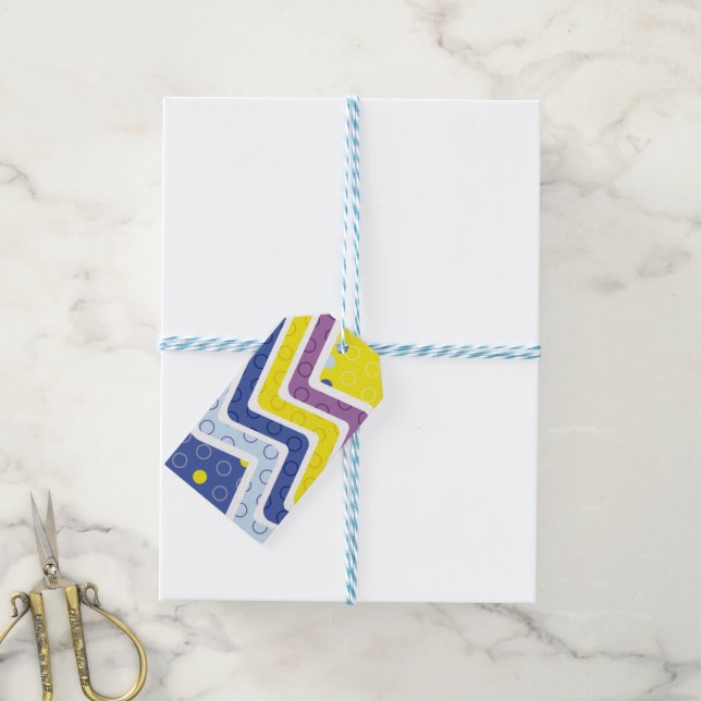 Geometrische Abbildungen 5 Geschenkanhänger (Mit Garn)