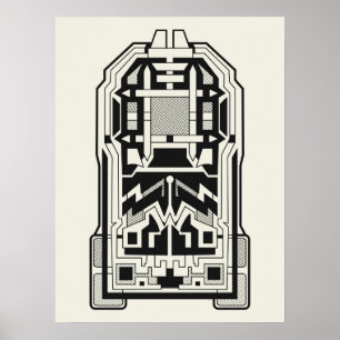 Geometrische Abstrakte Architektur Kunst in Creme Poster