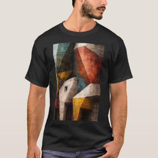 Geometrische abstrakte Architektur-Wandkunst T-Shirt