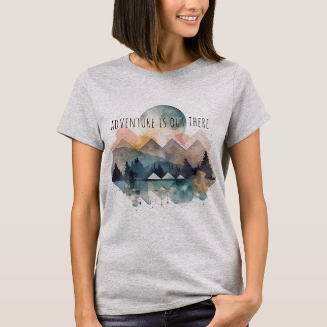 Geometrische abstrakte Bergfrauen T - Shirt (Vorderseite)
