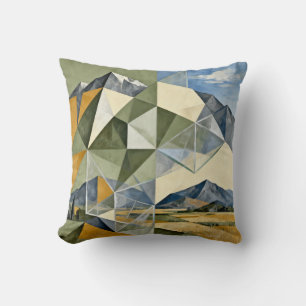 Geometrische abstrakte Berglandschaft Kissen