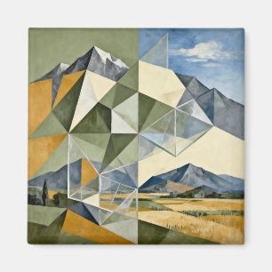 Geometrische abstrakte Berglandschaft Magnet