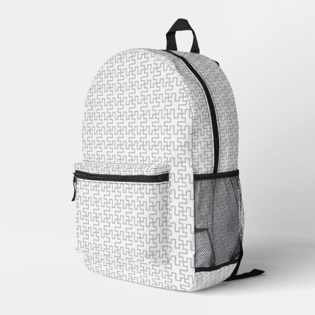 Geometrische Abstrakte Bodengestaltung Bedruckter Rucksack (Rückseitige Ecke Rechts)