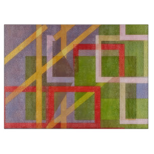 Geometrische abstrakte bunte Kunst Glas Schneidebrett
