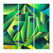 Geometrische Abstrakte Dorffrauen und Kopftuch