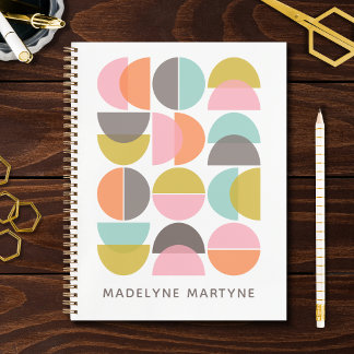 Geometrische Abstrakte Formen Mitte des Jahrhunder Notizbuch