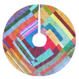 Geometrische abstrakte, grafische Farbgebung. Polyester Weihnachtsbaumdecke