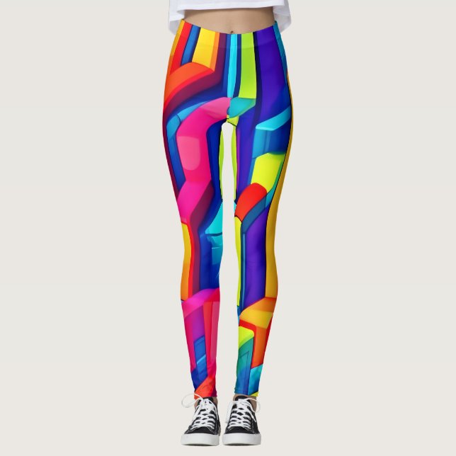 Geometrische Abstrakte Harmonie Leggings (Vorderseite)