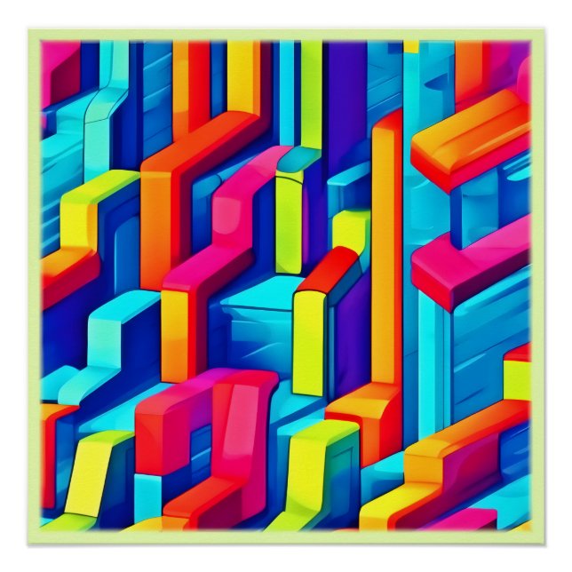 Geometrische Abstrakte Harmonie Poster (Vorderseite)