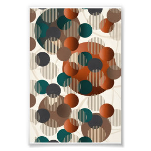 Geometrische abstrakte Kreise Modern Braun und Bla Fotodruck
