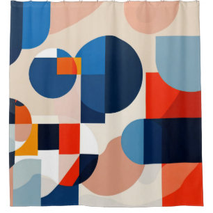 Geometrische Abstrakte Kunst des skandinavischen M Duschvorhang