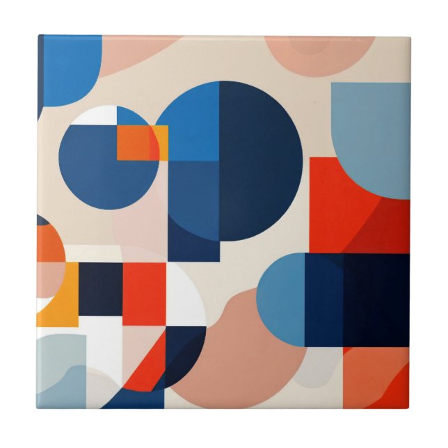 Geometrische Abstrakte Kunst des skandinavischen M Fliese (Vorderseite)