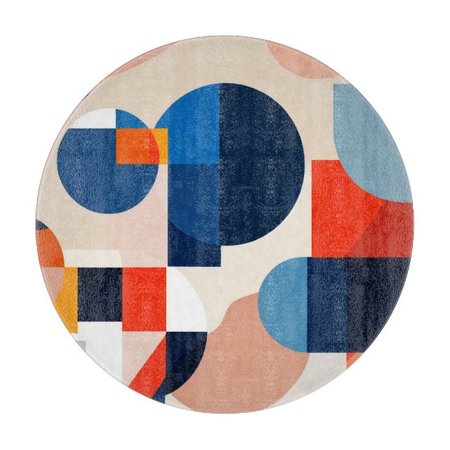 Geometrische Abstrakte Kunst des skandinavischen M Schneidebrett (Vorderseite)