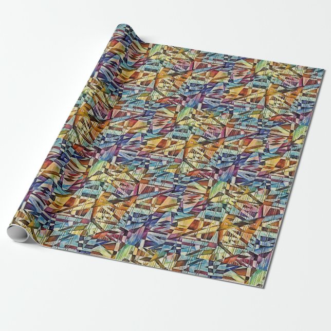 Geometrische Abstrakte Kunst Geschenkpapier (Ungerollt)