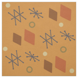 Geometrische Abstrakte Kunst in Orange der 1950er Stoff