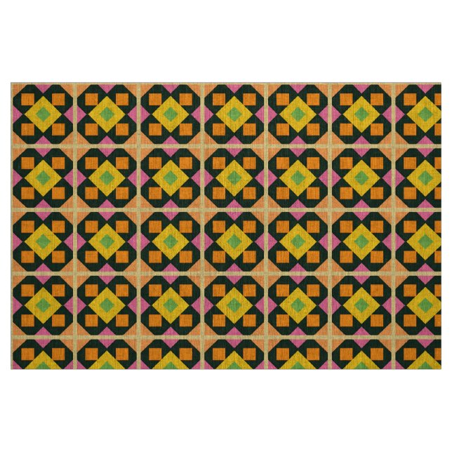 Geometrische Abstrakte Kunst mit lebhaften Farben Stoff (Fat Quarter (45,7 x 55,9 cm))