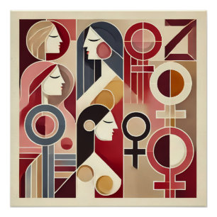 Geometrische Abstrakte Kunst zum Feiern von Frauen Poster